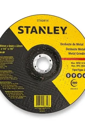 Ultime Pezzi Disco de Desbaste Stanley Modelo STA0414 7'' Negro para Metal