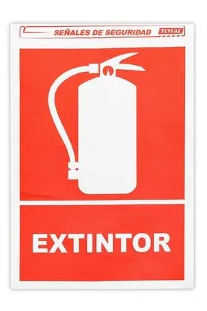 Señal de Papel Adhesivo Extintor 20x30cm Esclusivo