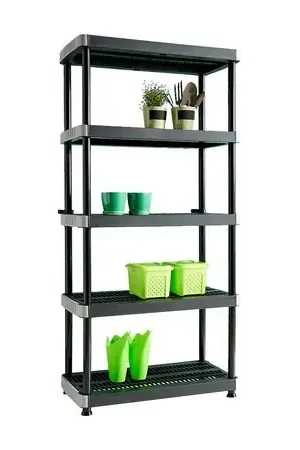 Estantería Plástica Rimax Ventilada 5 Niveles Negro Fatto A Mano