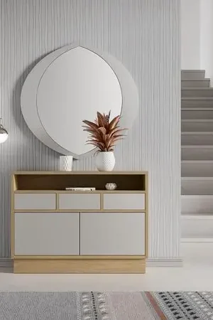 Aparador Clásico 2 puertas 3 cajones Osaka color Blanco/Duna TU MESITA Solo Oggi
