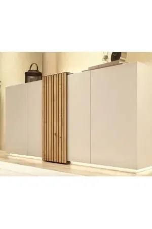 Aparador Moderno 4 puertas 2 cajones interiores Rua color Blanco/Duna TU MESITA Ordine In Blocco
