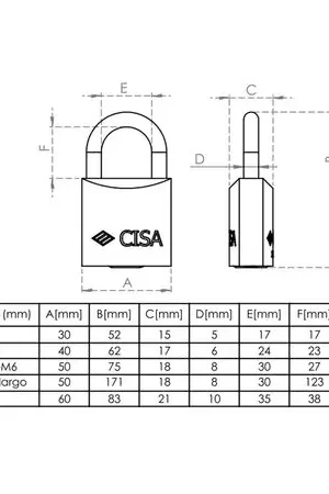 Candado Cisa Arco Latón de 30 mm In Voga