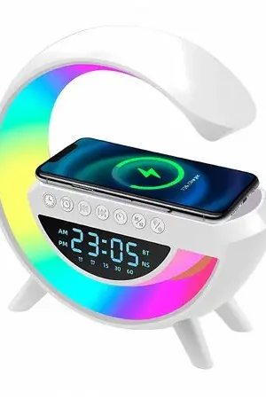 Spedizione Mondiale Parlante G 3 en 1 con Cargador Inalámbrico RGB | Blanco