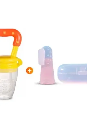 Ultima Occasione Set de 3 Chupones Anti-ahogo Amarillo + Cepillo Dedal para Dientes y Encías Transparente