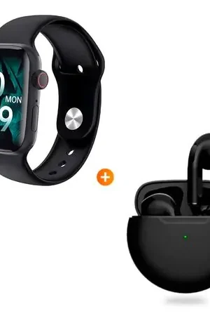 Smartwatch T900 Max GE Acuático Negro + Audífonos Bluetooth Pro 6 Negro Promo Stagionale