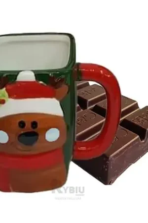 Reso Gratuito Taza Navideña de 250 ML Multicolor con Diseño de Reno
