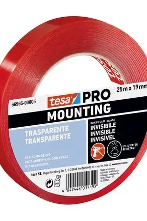 Premium Cinta Doble Contacto Film Pro Transparente 25mx19mm Tesa