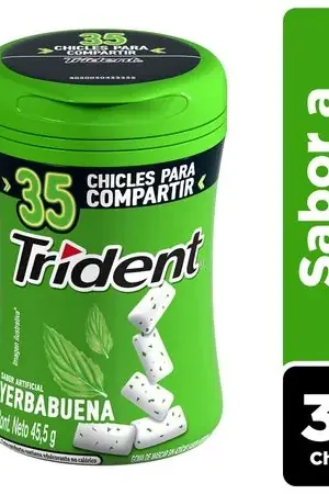 Originale Chicle TRIDENT Botella Sin Azúcar sabor Hierbabuena Envase 35un