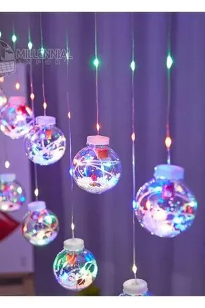 Sconto Cortina de Luces de Navidad LED Guirnalda Bolas de Navidad - Multicolor