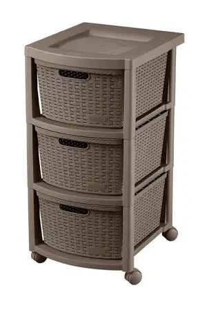 Offerta Speciale Cajonero 3 gavetas Rattan Mocca Rimax