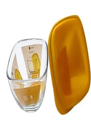 Tazón de vidrio 2 cup con tapa de plástico serve it Sconto