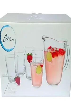 Must-Have Set de 7 piezas de vidrio jarra más 6 vasos Libbey