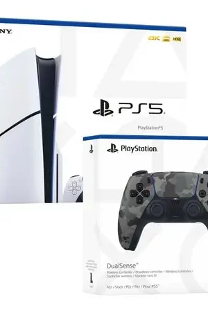 Consola Ps5 Slim Con Lector De Discos + Mando Dualsense Camuflado Gris Garanzia Inclusa