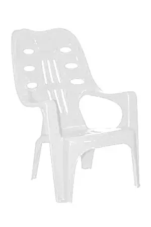 Sillón Silla Inti De Plástico Con Brazos Blanca Antideslizante Playa Terraza Prezzo Basso