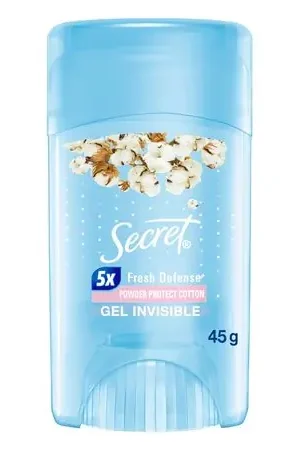 Pack Desodorante SECRET Antitranspirante en Gel Invisible Powder Protect Cotton 45g x 2un Spedizione Gratuita