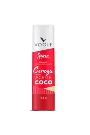Bálsamo labial Vogue hidratante cereza con aceite de coco x4.8g Popolare