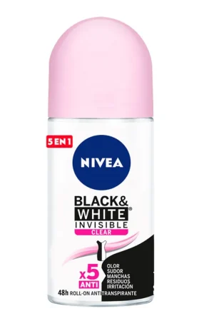Consegna Rapida Desodorante Mujer Nivea Black & White Invisible Clear Roll On x50ml