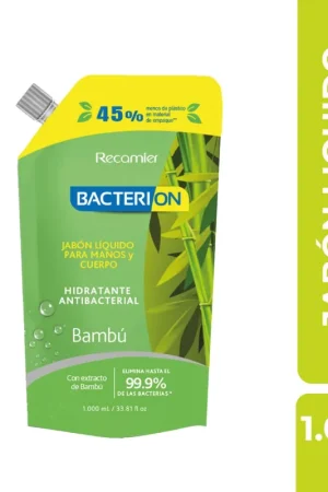 Bestseller Jabón Líquido Antibacterial Bambú Bacterion Doypack x 1000ml