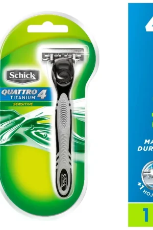 Alta Qualità Máquina de Afeitar x1 Und Schick Quattro Titanium Sensitive