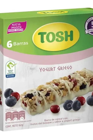 Certificato Barra de cereal Tosh frutas del bosque yogurt griego x6und x162g