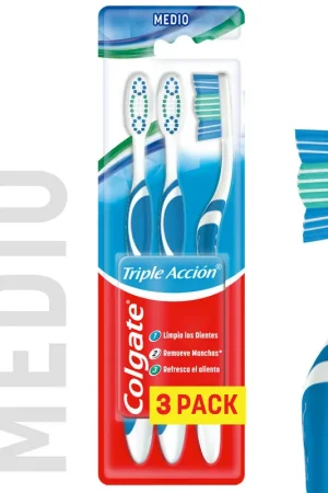 Alta Qualità Cepillo de Dientes Medio Colgate Triple Accion Medio x3 Unidades