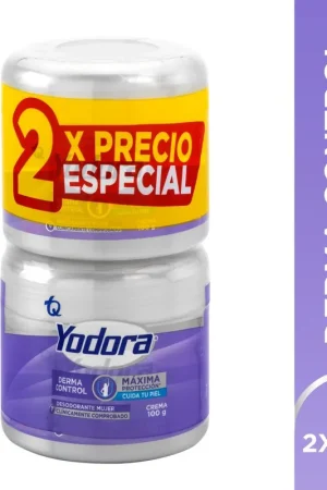 Autentico Desodorante Yodora mujer en crema derma control x2und x100g c-u