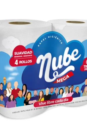 Compra Online Papel Higiénico Nube Mega Triple Hoja X4 Rollos X30 Mts Cada Uno