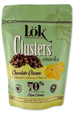 Compra Online Snack Lok chocolate oscuro 70% almendra quinoa pina x75g
