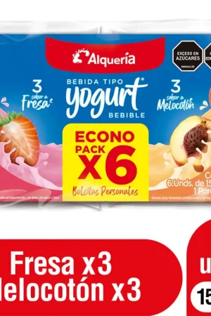 Compra Online Alimento Lacteo Alqueria Fresa Melocoton 150g x6unds