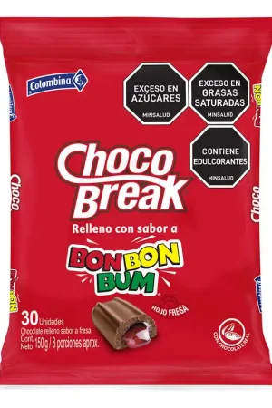 Chocolate Choco Break Relleno Bon bon bum x30 Und x150 grs Esclusivo