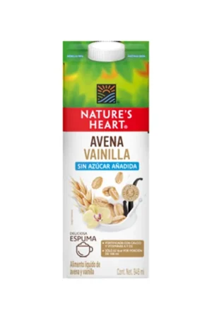 Bebida de avena y vainilla Nature's Heart sin azúcar x946ml Nuova Collezione