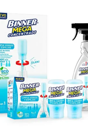 Scelto Dai Clienti Kit limpia vidrios Binner mega x 1 botella + 2 repuestos x700mlc-u