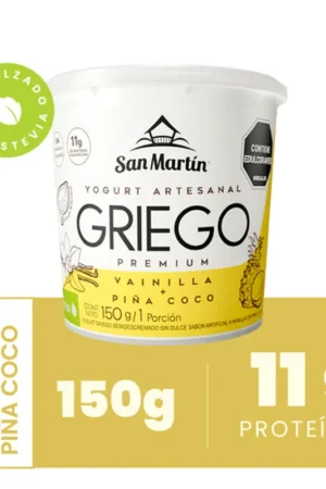 Più Venduto Yogurt griego San Martín Premium piña y coco x150g