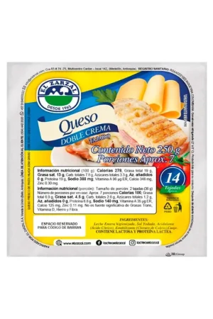 Alta Qualità Queso El Zarzal doble crema tajado x14und x250g pn