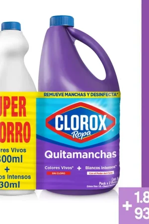 Quitamanchas Clorox Colores Vivos 1.8L + Quitamanchas Clorox Blancos Intensos x930ml Spedizione Gratuita