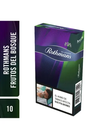 Certificato Cigarrillo Rothmans Frutos Del Bosque Cajetilla x10und
