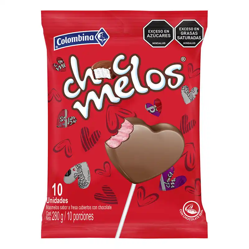 Chocmelos Colombina Corazón Bolsa x10 Und x280 grs Solo Oggi