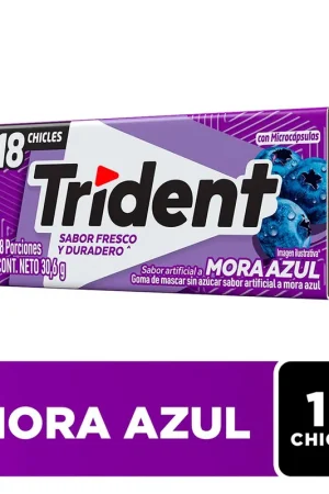Chicle Trident Sin Azúcar sabor Mora Azul x18 chicles Di Marca