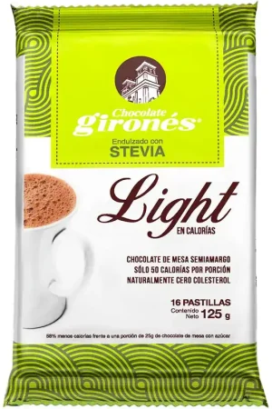 Chocolate Girones light con Stevia 16 pastillas x125g Subito Disponibile
