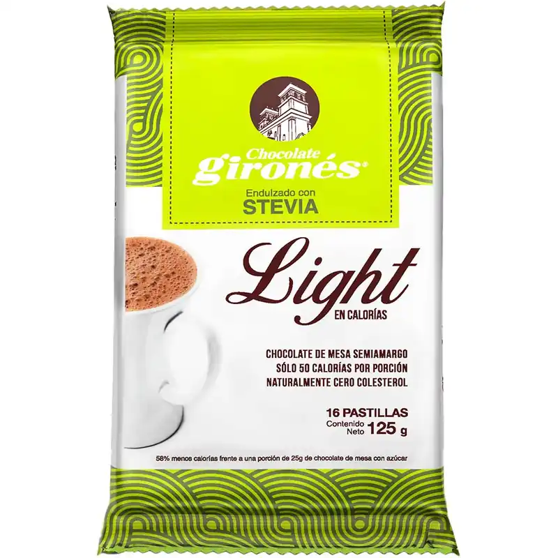 Chocolate Girones light con Stevia 16 pastillas x125g Subito Disponibile