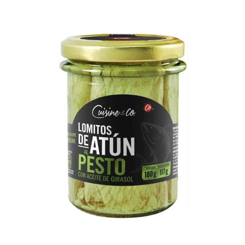 Atún Cuisine&Co lomitos pesto Aceite girasol x180g Lusso