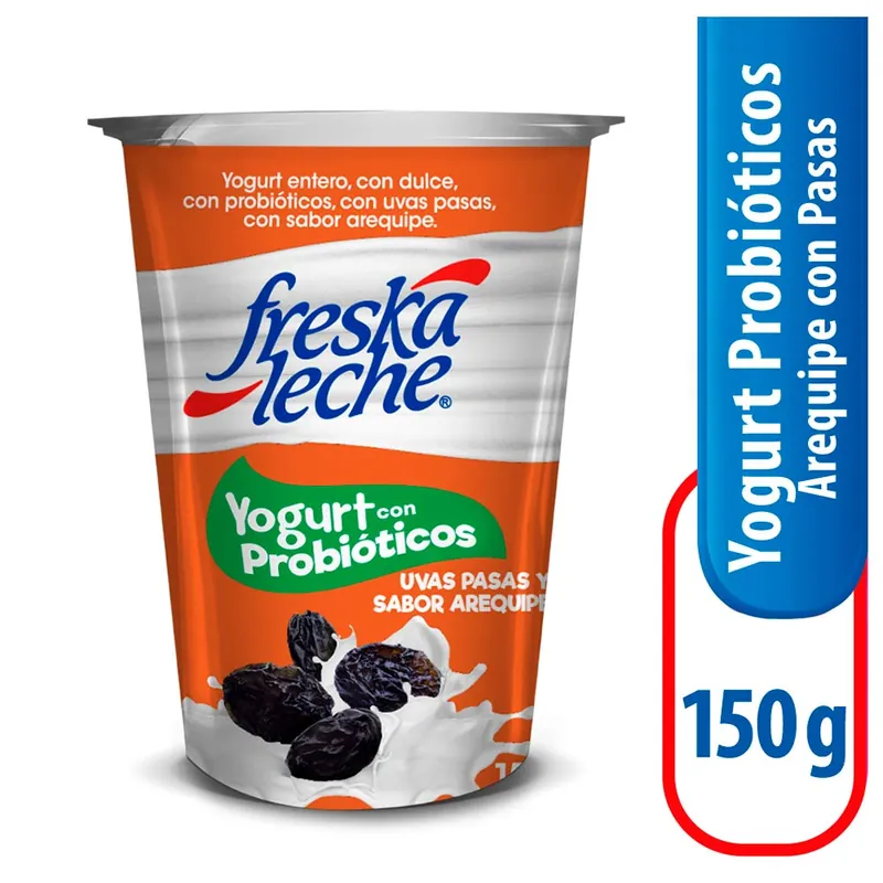 Yogurt Freskaleche Probióticos arequipe con pasas x150g Spedizione Mondiale