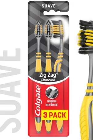 Cepillo de Dientes Colgate Zig Zag Carbon Suave x3 Und Ordine In Blocco