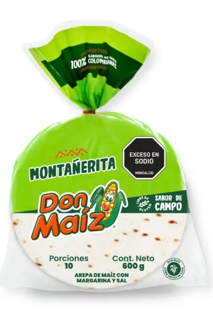 Arepas Don Maíz Montañerita con sal x10und x600g Spedito Oggi