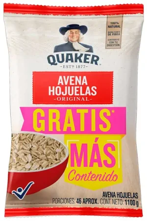 Avena Quaker hojuela original gratis más contenido x1100g Spedizione Espresso