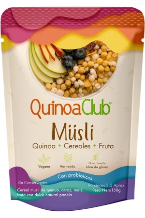 Cereal Quinoaclub musli quinua arroz maíz fruta x130g Promozione Esclusiva