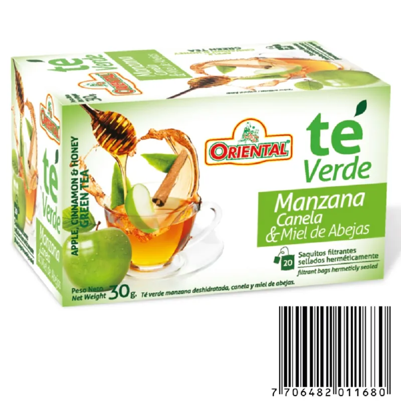 Te Verde Oriental Manzana Canela y Miel x30g Premium