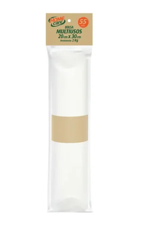 Bolsa para Basura MultiusosTransparente Home Care 20x30cm x55 Unidades Promozione