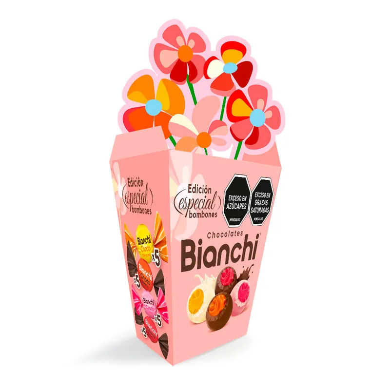 Choco Bombones Bianchi Florero Edición Especial x20 Und x120grs Top Qualità