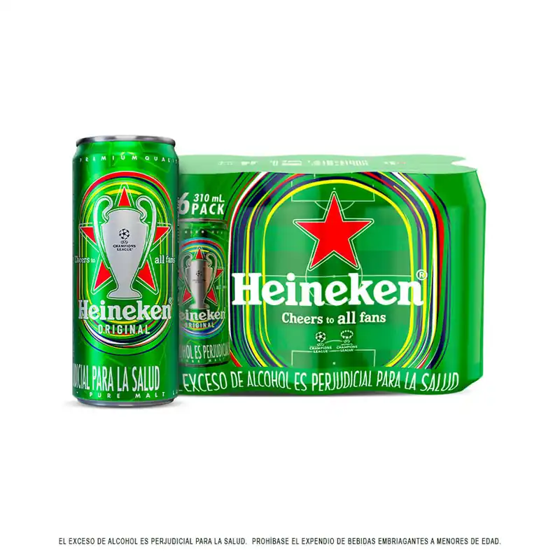 Cerveza Heineken Lata x6 Und x310ml Ultime Pezzi